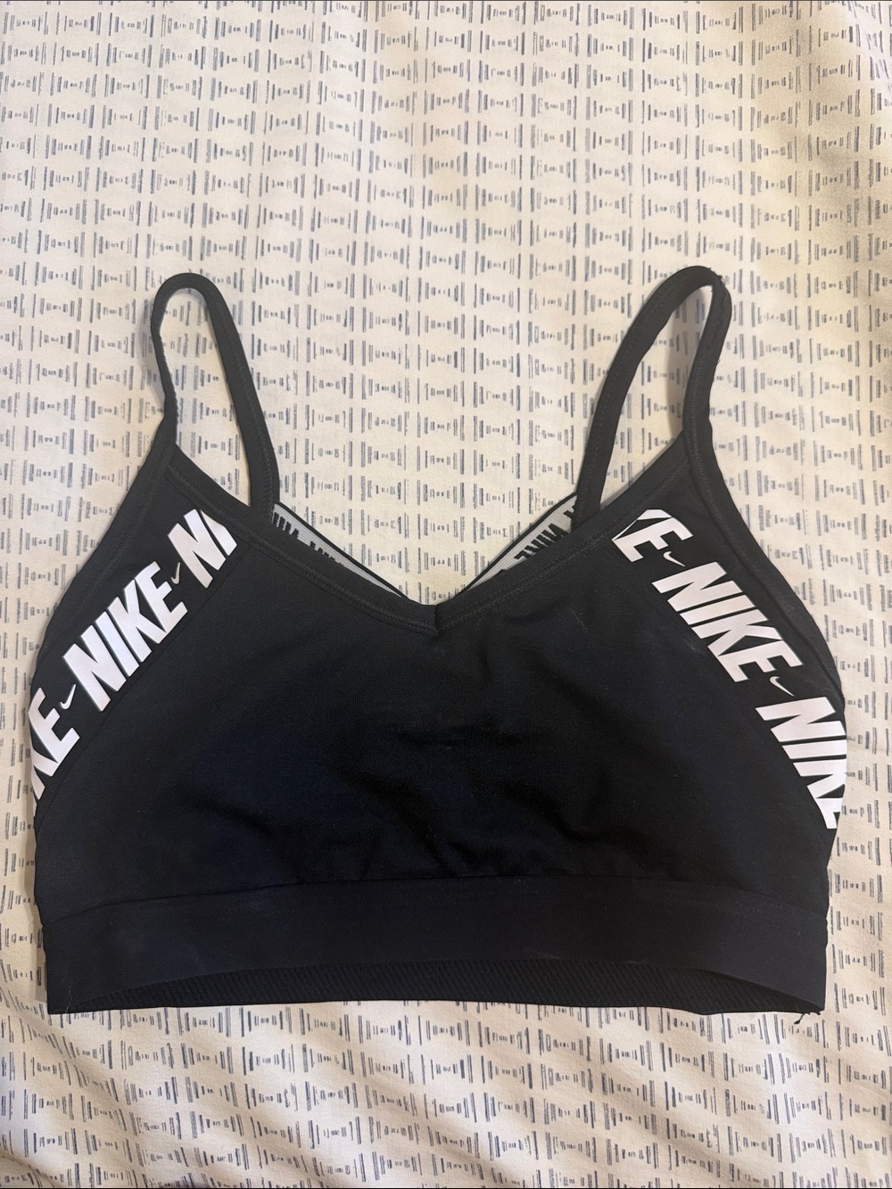 Nike Black Wireless Logo Sport Bralette